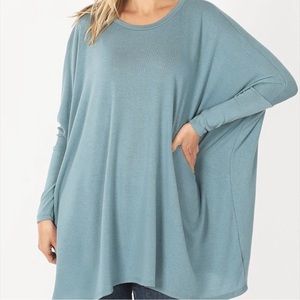 ZENANA OUTFITTERS Oversized Poncho Dolman Sweater Womens Plus Size 3X